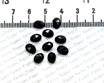 Black Spinel 3x5 mm, 4x6 mm, 5x7 mm Oval Rose Cut