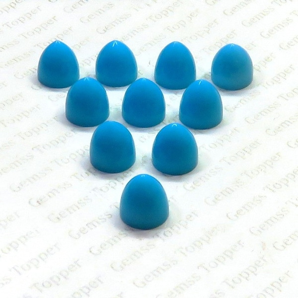 Sleeping Beauty Turquoise 3 mm, 4 mm, 5 mm, 6 mm Bullet Cabochon-AAA Quality For Jewelry Making