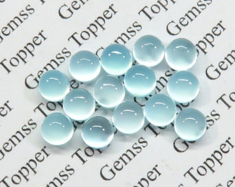 Aqua Chalcedony 7 mm, 8 mm, 9 mm, 10 mm Round Cabochon- AAA Quality For Jewelry Making