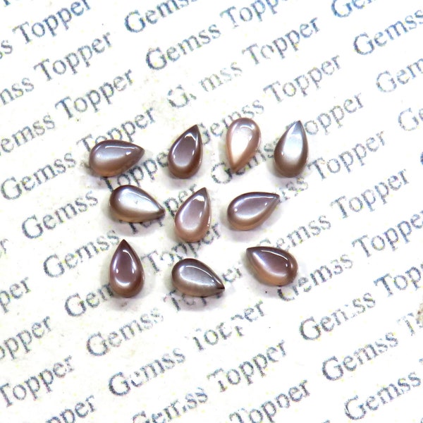 Chocolate  Moonstone 3x5 mm, 4x6 mm, 5x7 mm, 5x8 mm, 6x8 mm, 6x9 mm Pear Cabochon- AAA Quality For Jewelry Making