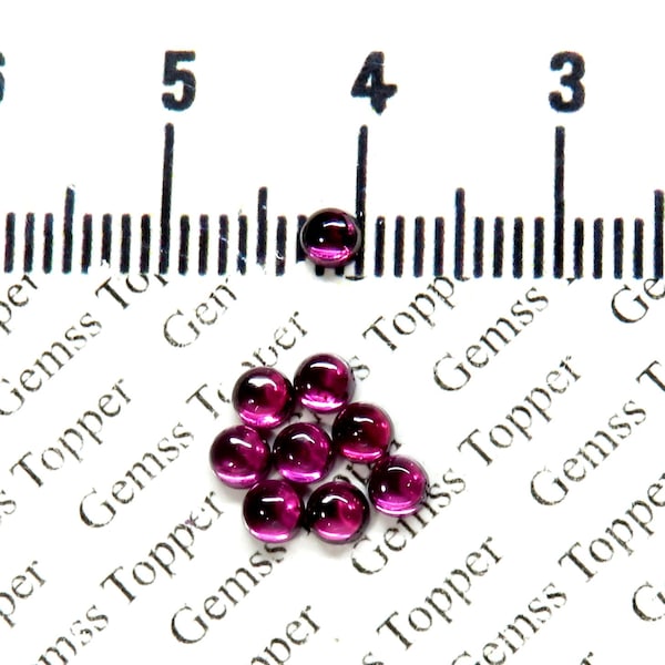 Rhodolite 3 mm, 4 mm, 5 mm, 6 mm Round Cabochon- AAA Quality For Jewelry Making
