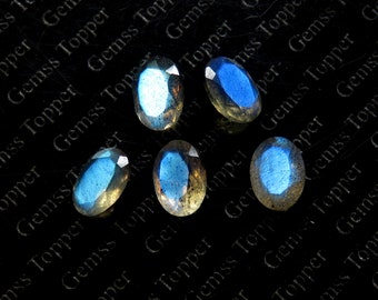 ラブラドライト 6 x 8 mm、7 x 9 mm、8 x 10 mm オーバルファセット