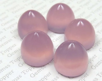 Lavender Chalcedony 7 mm, 8 mm, 9 mm, 10 mm Bullet Cabochon- AAA Quality For Jewelry Making