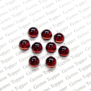 Red Garnet 7 mm, 8 mm, 9 mm, 10 mm Round Cabochon- AAA Quality For Jewelry Making