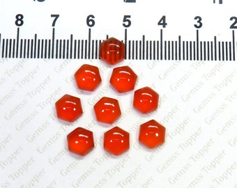 Carnelian 5 mm, 6 mm, 7 mm Hexagon Cabochon- AAA Quality For Jewelry Making