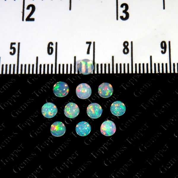 Ethiopian Opal 3 mm, 4 mm, 5 mm, 6 mm Round Cabochon- AAA Quality  For Jewelry Making