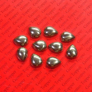 Pyrite 3x5 mm, 4x6 mm, 5x7 mm, 5x8 mm, 6x8 mm, 6x9 mm Pear Cabochon- AAA Quality For Jewelry Making