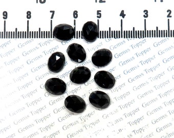 Black Spinel 6x8 mm, 7x9 mm, 8x10 mm Oval Rose Cut