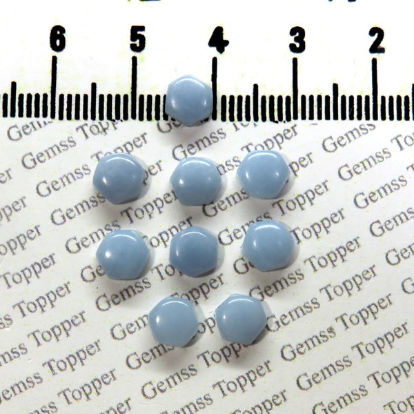 Angelite 5 mm, 6 mm, 7 mm Hexagon Cabochon- AAA Quality For Jewelry Making