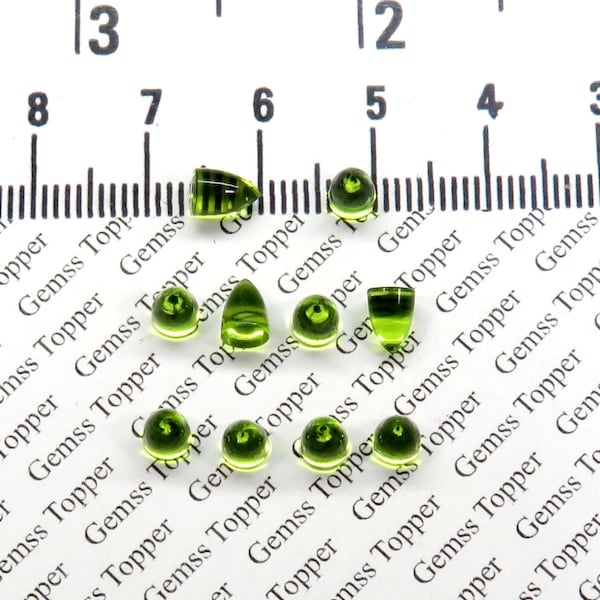 Peridot 3x5 mm, 4x6 mm, 5x7 mm, 6x8 mm Bullet Cabochon- AAA Quality For Jewelry Making