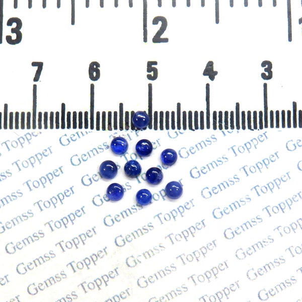 Blue sapphire 3 mm, 4 mm, 5 mm, 6 mm Round Cabochon- AAA Quality  For Jewelry Making