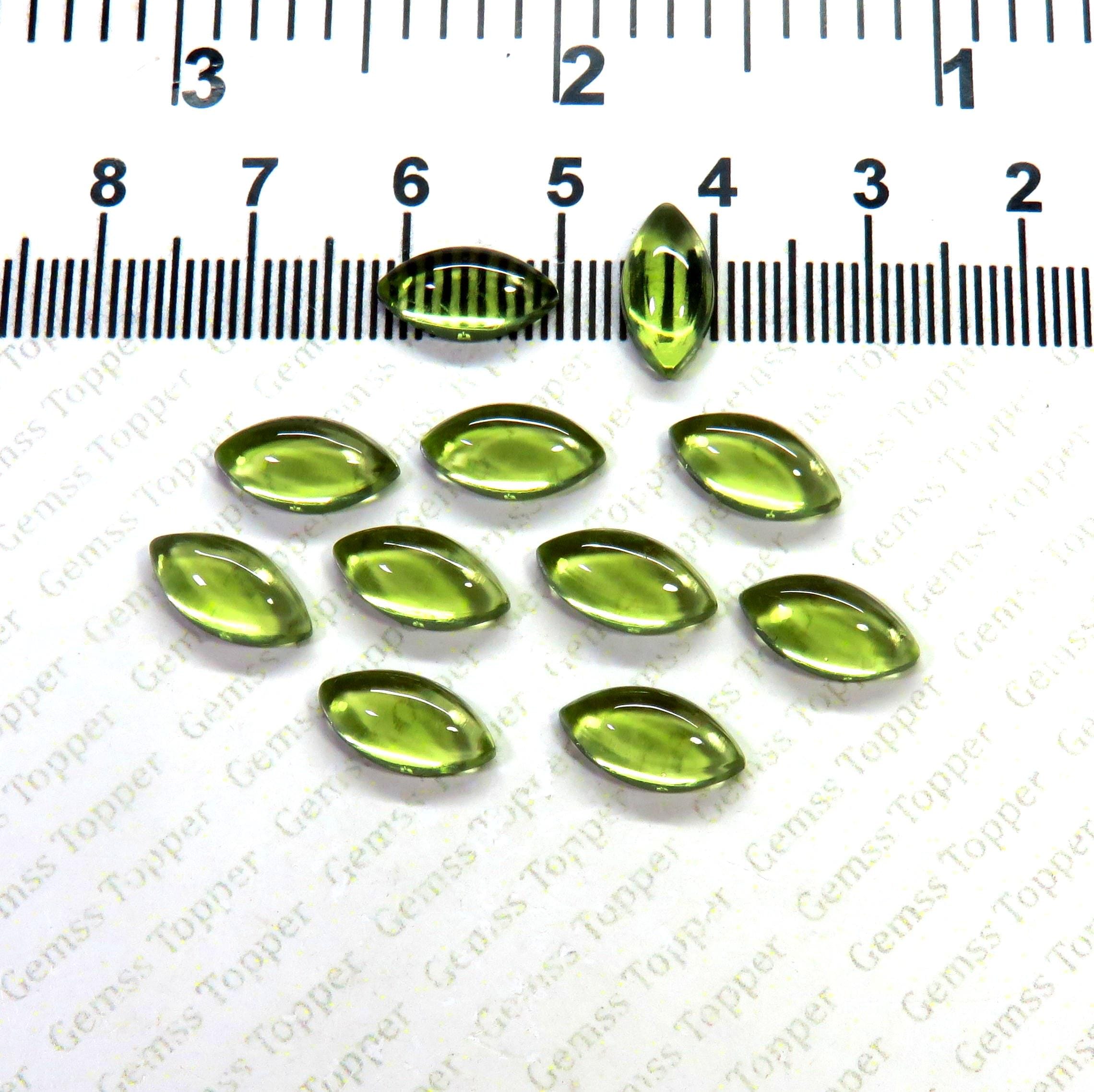 モルダバイト 5 x 10 mm、6 x 12 mm、7 x 14 mm マーキーズカボション