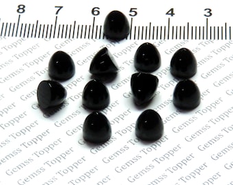 Cabujón de bala de espinela negra de 7 mm, 8 mm, 9 mm y 10 mm