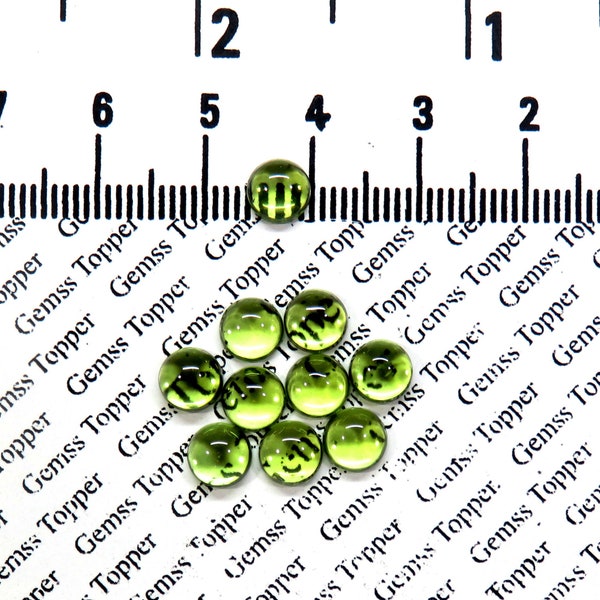 Peridot 3 mm, 4 mm, 5 mm, 6 mm 7 mm Round Cabochon- AAA Quality For Jewelry Making