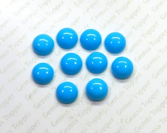 Sleeping Beauty Turquoise 7 mm, 8 mm, 9 mm, 10 mm Round Cabochon- AAA Quality For Jewelry Making