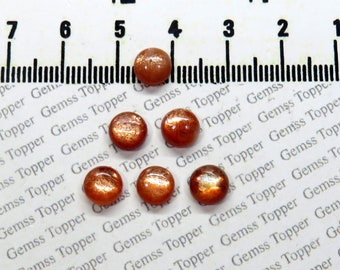 Sunstone 7 mm, 8 mm, 9 mm, 10 mm Round Cabochon- AAA Quality For Jewelry Making