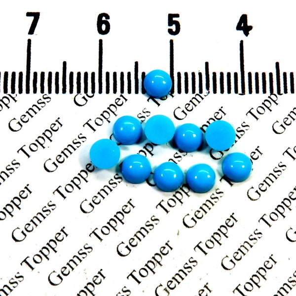 Sleeping Beauty Turquoise 3 mm, 4 mm, 5 mm, 6 mm Round Cabochon- AAA Quality For Jewelry Making