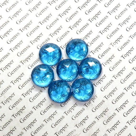 1.5 mm redondo Natural Swiss Topacio Azul Joya Piedra Preciosa 