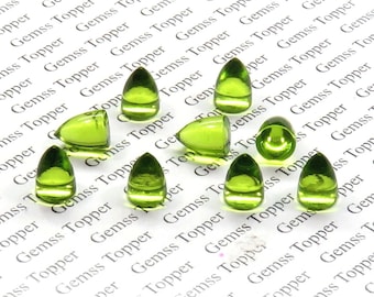 Peridot 3x5 mm, 4x6 mm, 5x7 mm, 6x8 mm Bullet Cabochon- AAA Quality For Jewelry Making