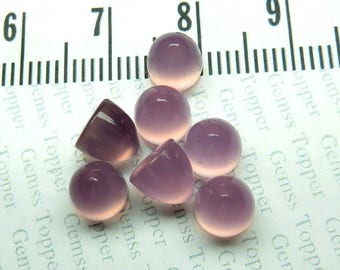 Lavender Chalcedony 3 mm, 4 mm, 5 mm, 6 mm Bullet Cabochon- AAA Quality For Jewelry Making
