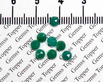 Emerald 3 mm, 4 mm, 5 mm, 6 mm Round Rose Cut- AAA Quality For Jewelry Making