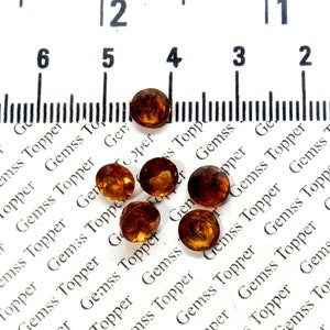 Hessonite Garnet 3 mm, 4 mm, 5 mm, 6 mm Round Faceted- AAA Quality For Jewelry Making