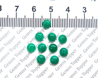 Smaragd 3 mm, 4 mm, 5 mm, 6 mm Rund Cabochon - Ädelsten av bästa kvalitet för smyckestillverkning
