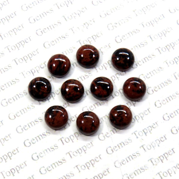 Mahogany Obsidian  3 mm, 4 mm, 5 mm, 6 mm Round Cabochon- AAA Quality For Jewelry Making