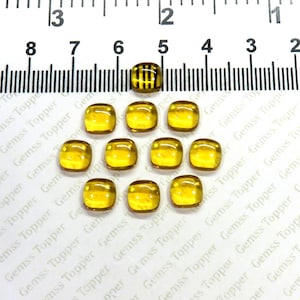 Citrine 8 mm, 9 mm, 10 mm Cushion Cabochon- AAA Quality For Jewelry Making
