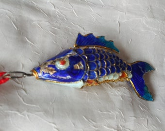 BUTW cloisonne articulated fish enameled 4048A