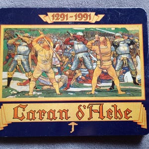 Metallask Caran D'ache 17 färgpennor - 1991 - Slaget vid Naefels fresk - Vintage