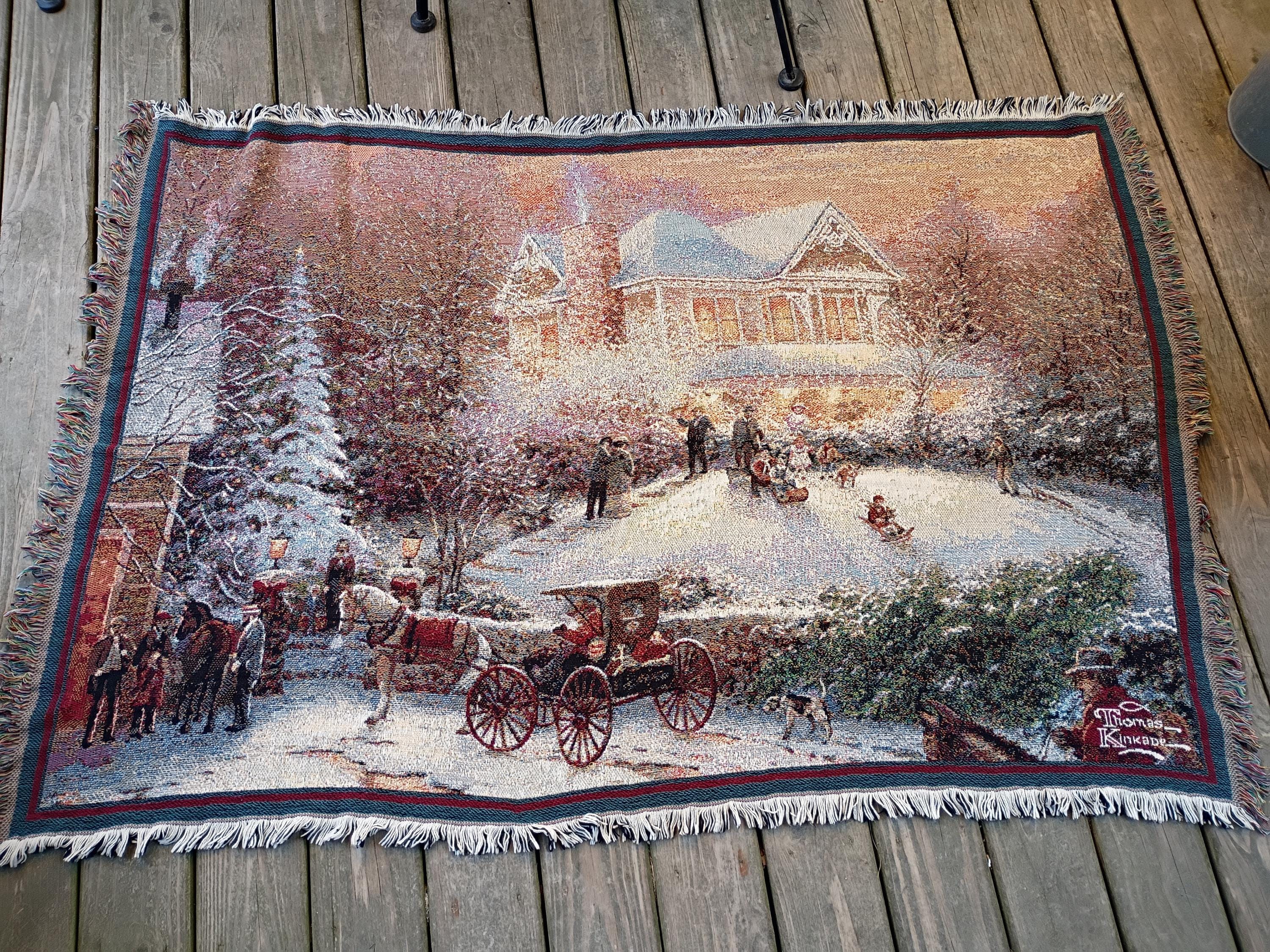THOMAS KINKADE USA製 ラグ カーペット タペストリー Thomas Kinkade Wall Tapestry 72”X52” (Huge). | eBay