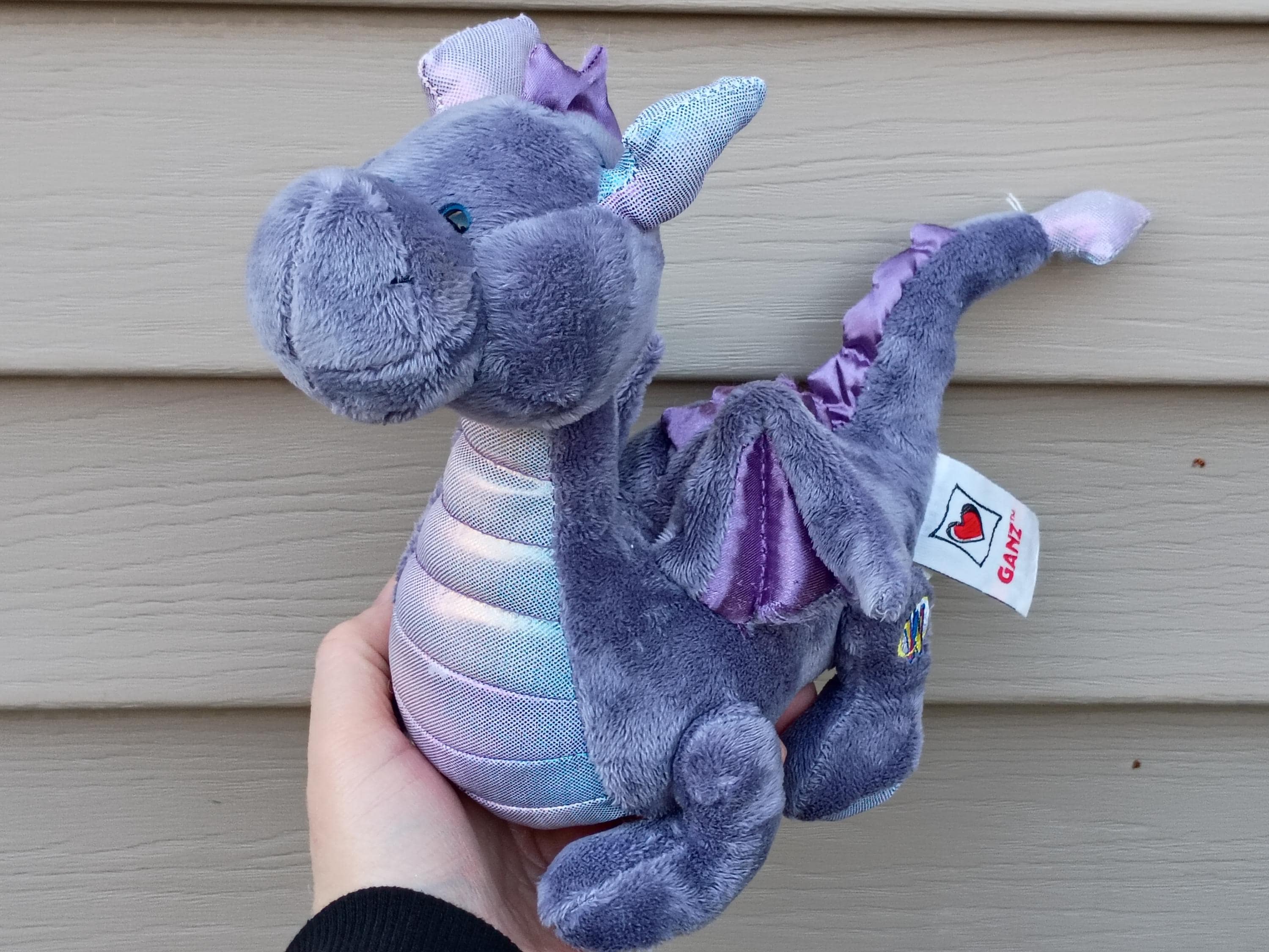眠*り様 COLORFUL Ganz Webkinz Stormy Dragon Plush Toy Iridescent Purple Rainbow