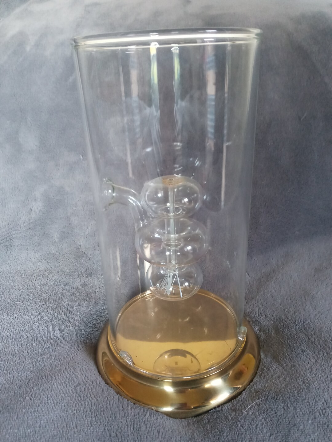 Vintage 9 Wolfard Oil Lamp Glass With Brass Stand Etsy