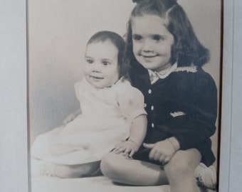 Beautiful Vintage 1940's ? Black and White Childrens Photo