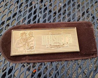 Vtg HERSHEY'S 100th Anniversary Gold Toned Chocolate Bar Paperweight 1894-1994