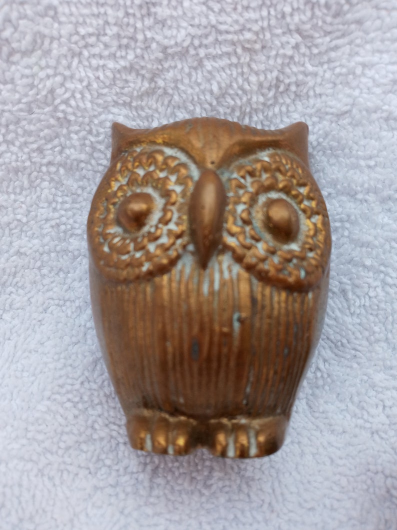 Vintage Aldon Brass Family of Four Owls