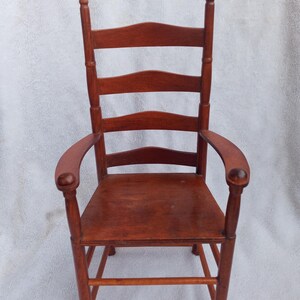 Vtg 14" New England Style Four Slat Ladder back Doll Chair