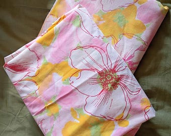 VTG Floral Montgomery Ward, tweeling hoeslakens en platte hoeslakens