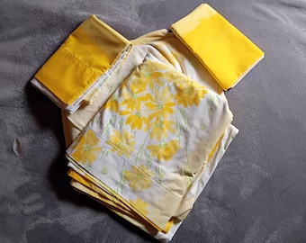 Conjunto vintage Vera Neumann floral Burlington tamanho normal, década de 1970