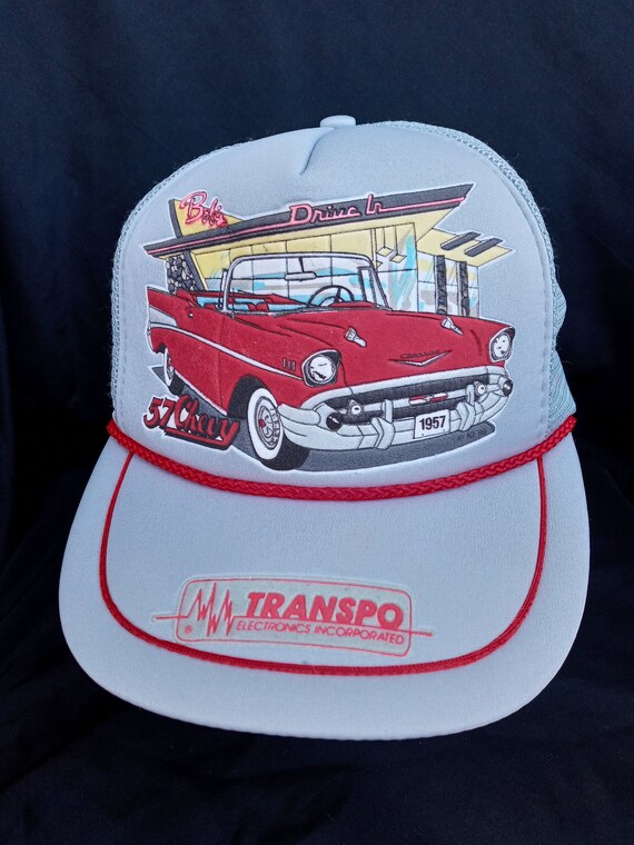 Vintage 80's Transpo Electronics Inc.57' Chevy Bob's Diner Snapback Hat