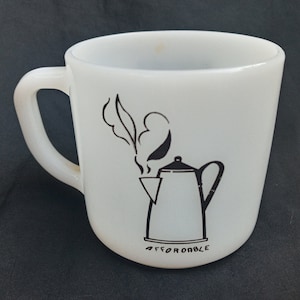 Vtg Federal Milk Glass Affordable Mother Put the Coffee On Mug