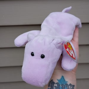 Vtg Ty Beanie Baby Happy the Purple Hippo 1994 Original Retired w Tags