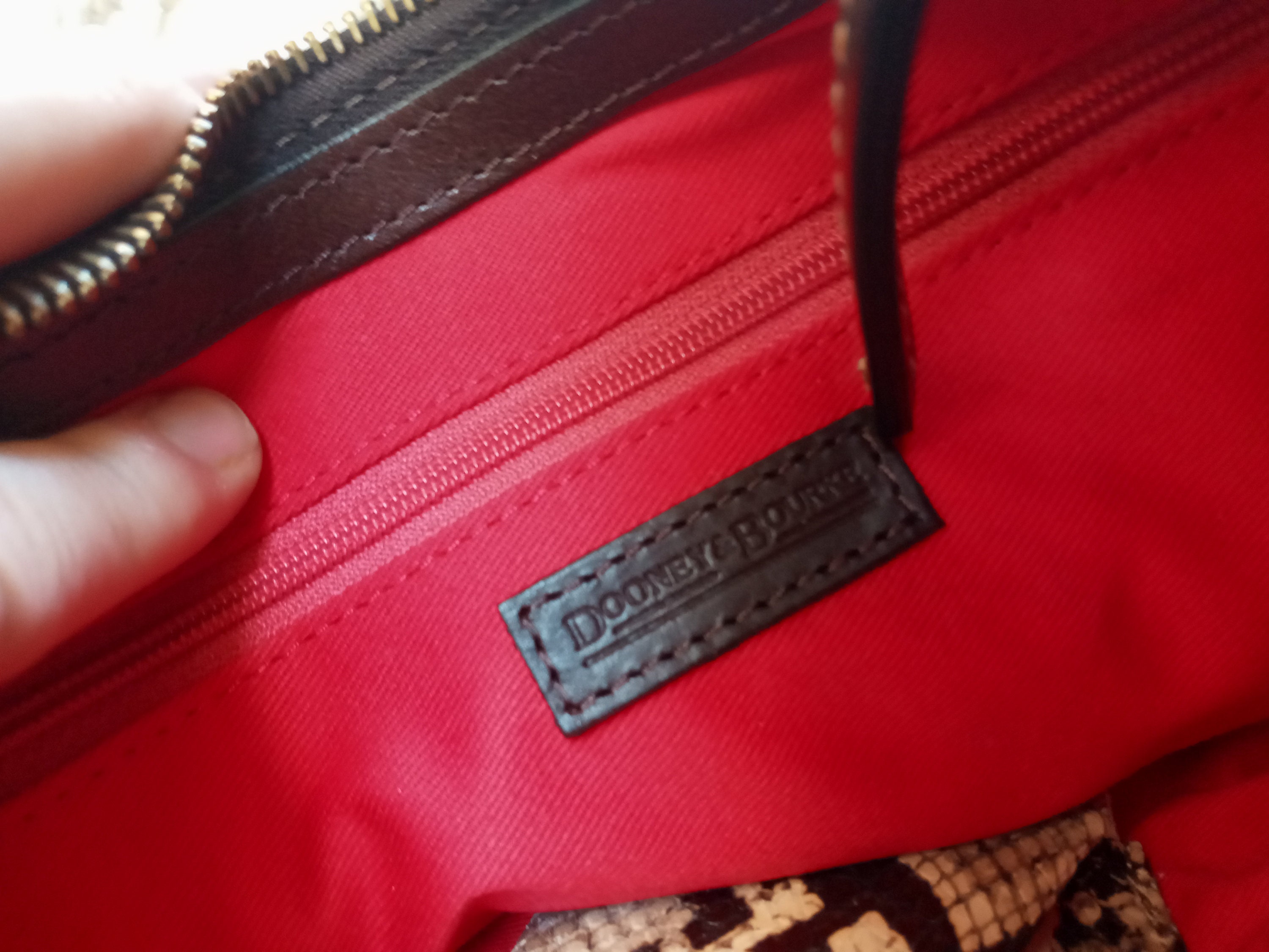 Vtg Dooney Bourke Snakeskin Pattern Shoulder Bag With Dust Bag Etsy Canada