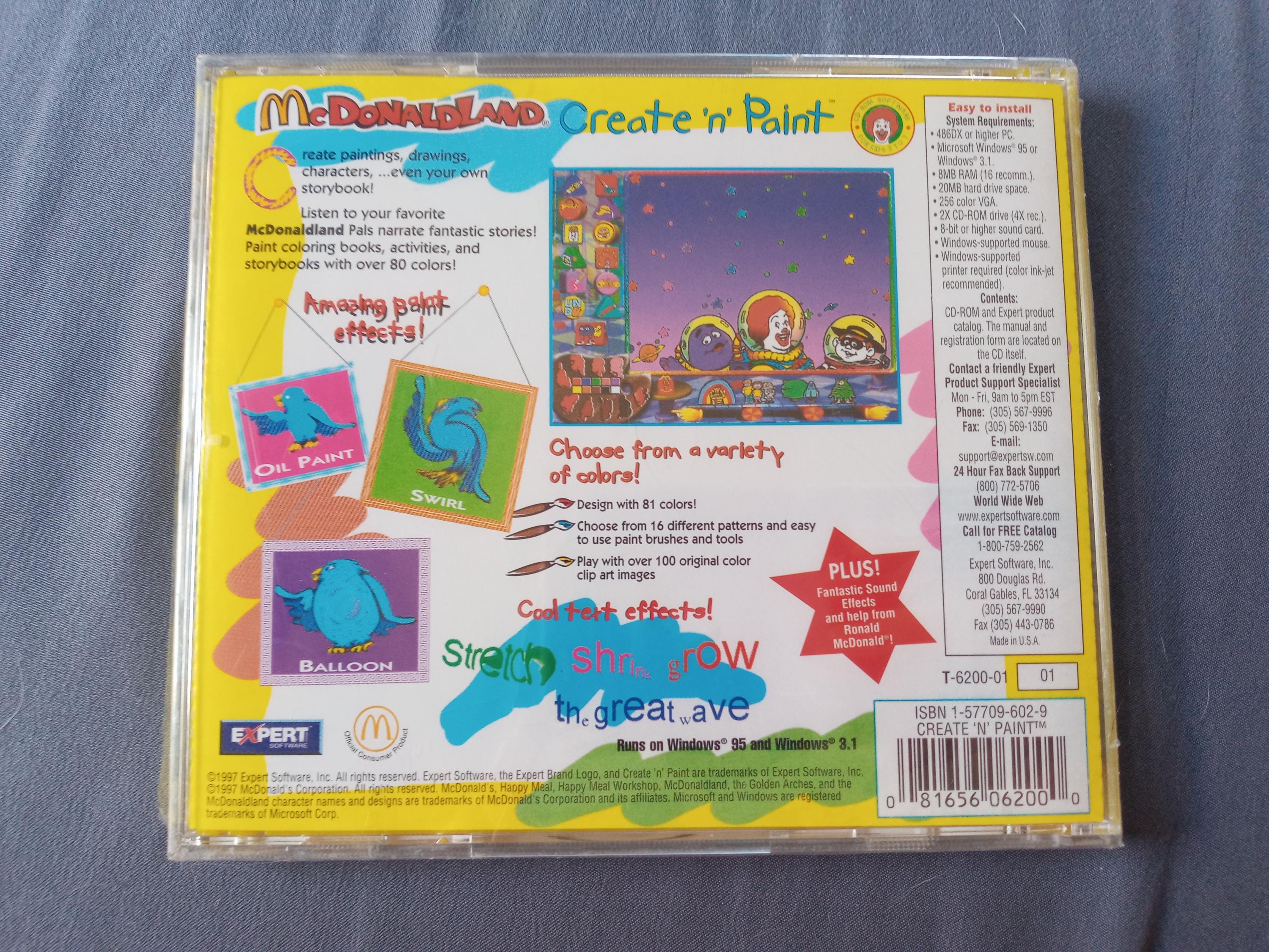 Mcdonaldland Create and Paint PC Cd-rom New Sealed 1997 - Etsy