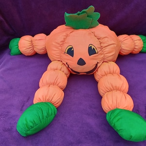Vintage AGC Puffalumps Style Pumpkin Man Halloween Decor