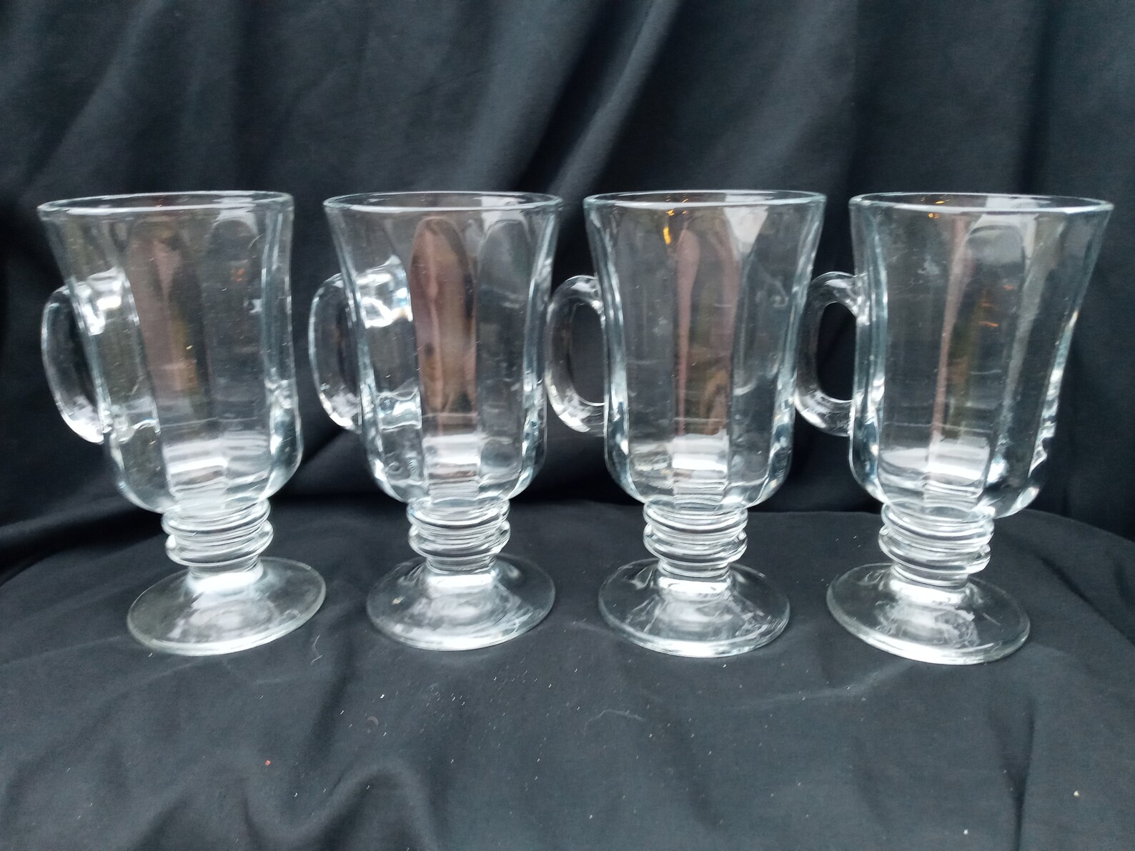 Set of 4 Matching Clear Glass Libbey Irish Coffee Mugs Etsy