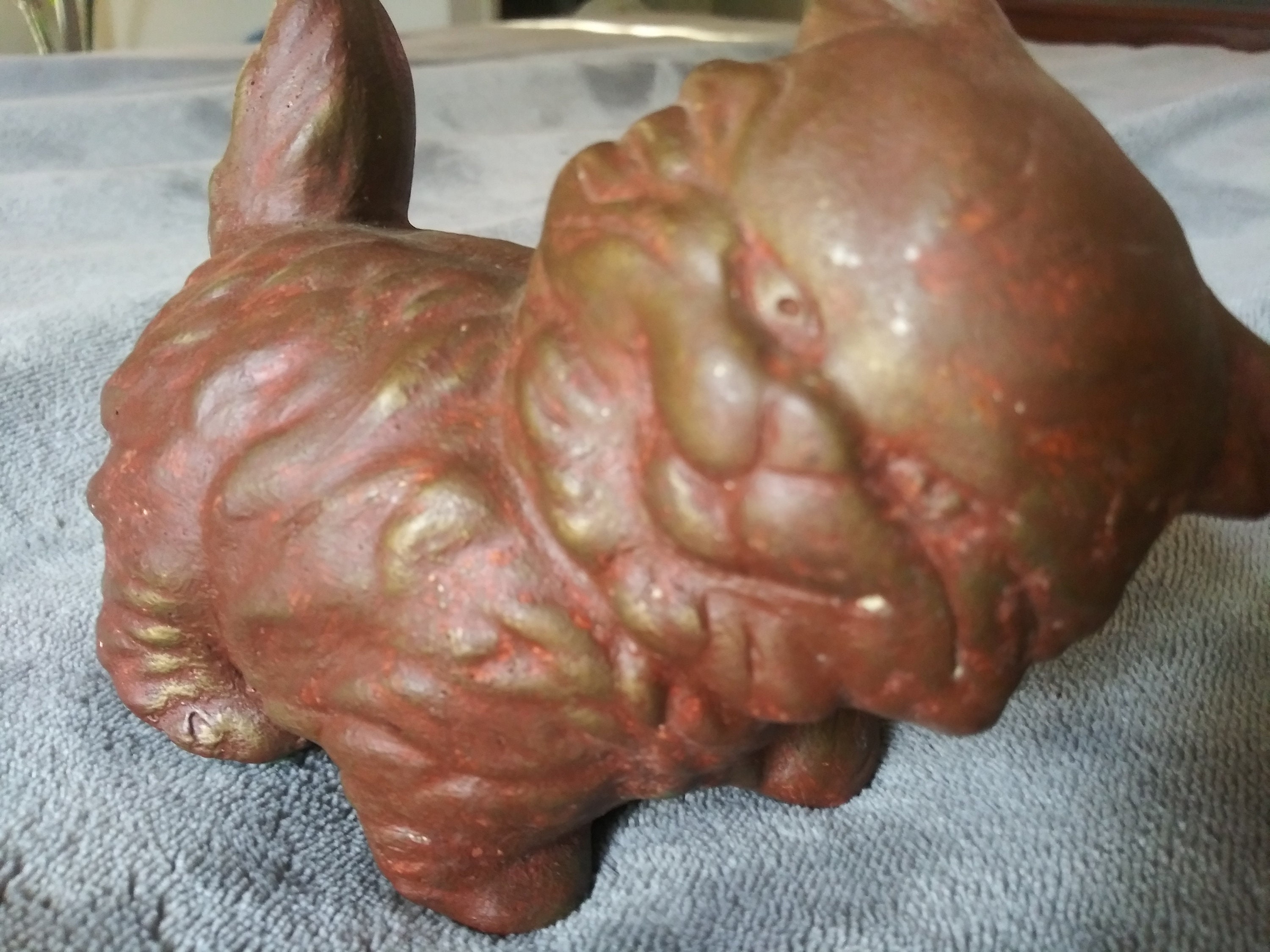 ヴィンテージ陶器の茶色の不気味な猫の置物 - Etsy 日本