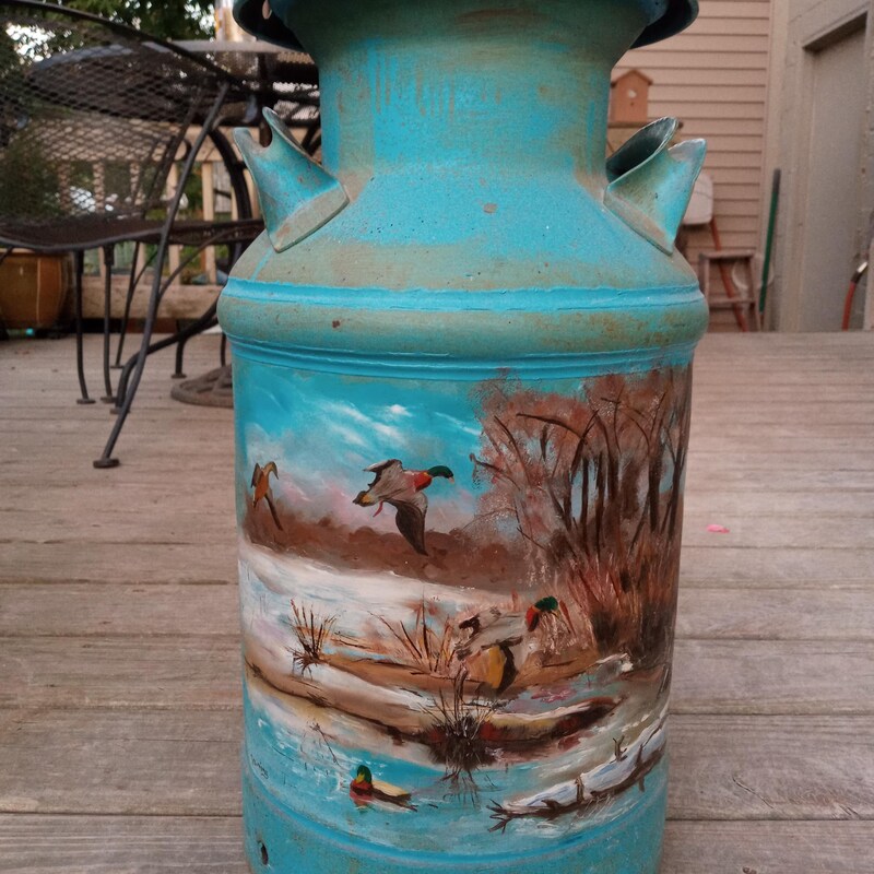 Decorative Milk Cans Painted