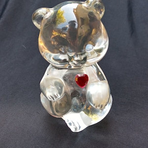 Vintage Art Glass Fenton Birthstone July Birthday Bear